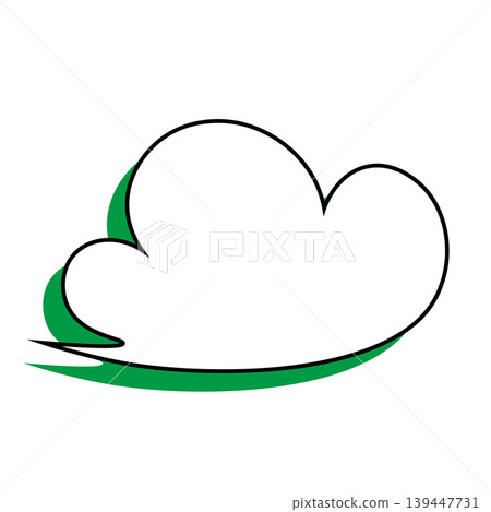 簡單的雲朵形對話框插圖素材（白色背景） 139447731