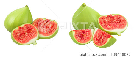 Ripe green fig fruit isolated on white background with full depth of field Ripe green fig fruit isolated on white background with full depth of field 139448072