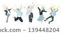Startup image illustration - Jumping business person - Inspiration - Abstract background illustration material 139448204