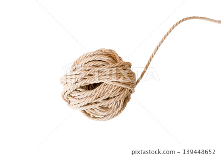 Brown whiplash rope on isolate 139448652