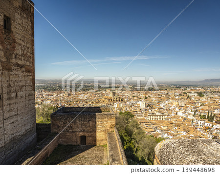 Panoramic View of Historic Albaicin distric in Granada as viewed from Alhambra 139448698