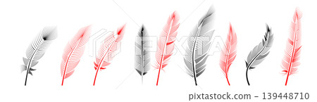 Collection of feather illustration, drawing, engraving, ink line art Collection of feather illustration, drawing, engraving, ink line art 139448710