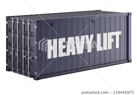 Heavy Lift concept with shipping container. 3D rendering 139448973