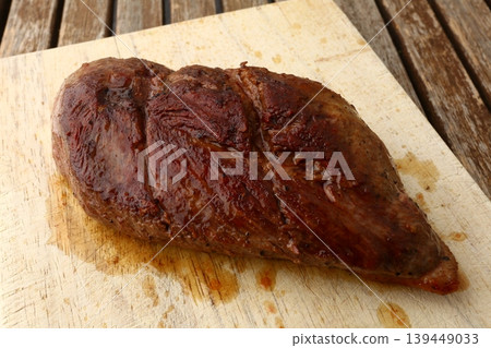 Cooked Duck Breast Magret with Crispy Skin Cooked Duck Breast Magret with Crispy Skin 139449033