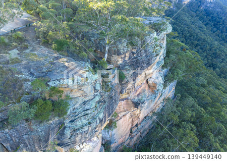 Aerial view of Mitchell Ridge Lookout near Victoria Pass in the Blue Mountains Aerial view of Mitchell Ridge Lookout near Victoria Pass in the Blue Mountains 139449140