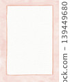 Simple watercolor pastel pink minimalist rectangle frame with white copy space on pink background. Illustration for design, print, fabric, background. 139449680