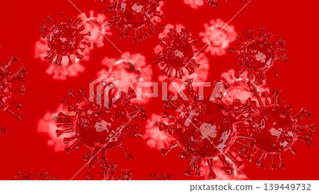 Red Virus Cells Medical Background 3d render. 139449732
