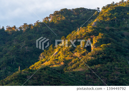 屋久島近海阿爾卑斯山：晨曦照耀下的山坡（秋季） 139449792