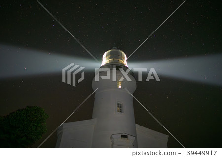 Yakushima Lighthouse: Light dancing in the night sky (Autumn) Yakushima Lighthouse: Light dancing in the night sky (Autumn) 139449917