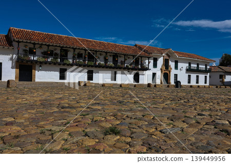 Main square of the historical Villa de Leyva city built in 1572 and located on the Boyaca department in Colombia Main square of the historical Villa de Leyva city built in 1572 and located on the Boyaca department in Colombia 139449956