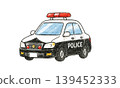 Hand-drawn style illustration of a police car 139452333