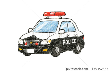 手繪風格的警車插圖 手繪風格的警車插圖 139452333