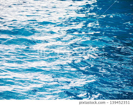 Waves spreading across the blue surface of the aquarium Waves spreading across the blue surface of the aquarium 139452351