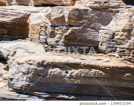 Rock formations and geological strata found at Senjojiki in Shirahama, Wakayama Prefecture Rock formations and geological strata found at Senjojiki in Shirahama, Wakayama Prefecture 139453294