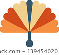 Minimal Summer Handheld Fan Flat Illustration in Retro Colors 139454020