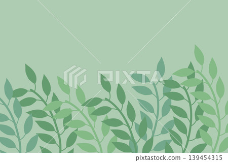 Muted abstract botanical leaf-branch border background Muted abstract botanical leaf-branch border background 139454315
