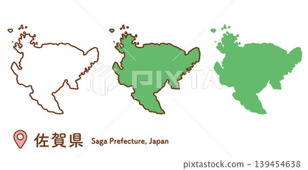 Map illustration set of Saga Prefecture | Flat design vector materials Map illustration set of Saga Prefecture | Flat design vector materials 139454638
