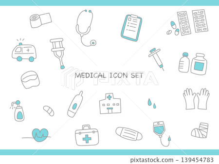Simple medical icon set (line art illustrations) Simple medical icon set (line art illustrations) 139454783