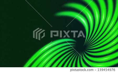 Neon green hypnotic spiral swirl radial stripe grain texture abstract background 139454976