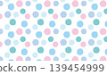 Hand-drawn, rough, large-dot seamless pattern background / Blue & Pink 139454999