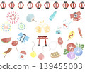 節慶、文字、鳥居、夏季祭典、煙火、小吃攤、美食插畫素材 139455003