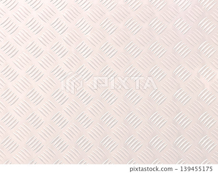 A background image of a pale, light pink, glossy metallic checkered plate. A background image of a pale, light pink, glossy metallic checkered plate. 139455175