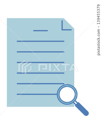 Document search icon, document, black and white, vector illustration Document search icon, document, black and white, vector illustration 139455379