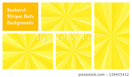 A stylish yellow background set featuring converging lines. A pop of light with overlapping geometric patterns of dots and stripes. A stylish yellow background set featuring converging lines. A pop of light with overlapping geometric patterns of dots and stripes. 139455412