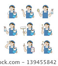 Illustration set of female cleaning staff (variations of poses and expressions, housekeeping, cleaning) 139455842