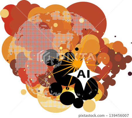 Abstract background illustration of AI technology spreading across the world (vector) Abstract background illustration of AI technology spreading across the world (vector) 139456007