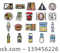 Simple hand-drawn convenience store food set 139456226