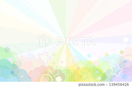 Rainbow-colored pastel pop fluffy frame 2_horizontal Rainbow-colored pastel pop fluffy frame 2_horizontal 139456426