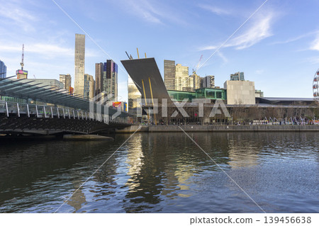 Melbourne, Australia - July 7, 2024 : Landscape of the South Wharf with the blue sky in Melbourne, Australia on July 7, 2024. Melbourne, Australia - July 7, 2024 : Landscape of the South Wharf with the blue sky in Melbourne, Australia on July 7, 2024. 139456638