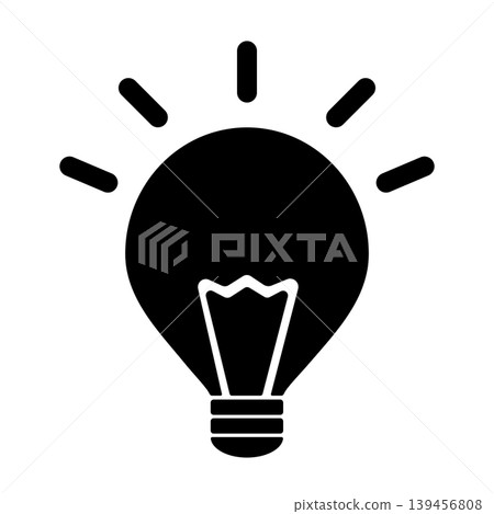 Simple monochrome light bulb icon 139456808