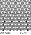 Geometric pattern design created with lines on a white background that form repeated shapes seen in art and textiles 139457050