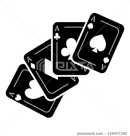 Playing cards aces black and white vector illustration, gambling game, poker, casino entertainment or illusion stuff Playing cards aces black and white vector illustration, gambling game, poker, casino entertainment or illusion stuff 139457200