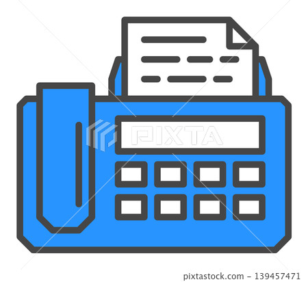 Illustration of a fax machine used for sending and receiving documents in business. Illustration of a fax machine used for sending and receiving documents in business. 139457471