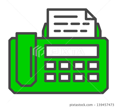 Illustration of a fax machine used for sending and receiving documents in business. 139457473