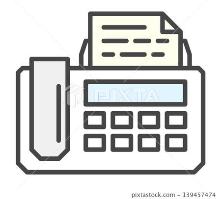 Illustration of a fax machine used for sending and receiving documents in business. 139457474