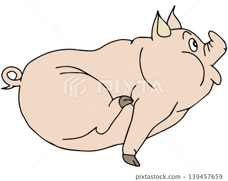 一幅有趣的動物插畫☆豬 139457659