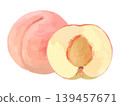 一個完整的桃子和半個切開的（去核） 139457671
