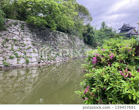The moat of Yamato-Koriyama Castle in Nara The moat of Yamato-Koriyama Castle in Nara 139457691