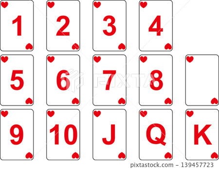 The letters on playing cards: heart The letters on playing cards: heart 139457723