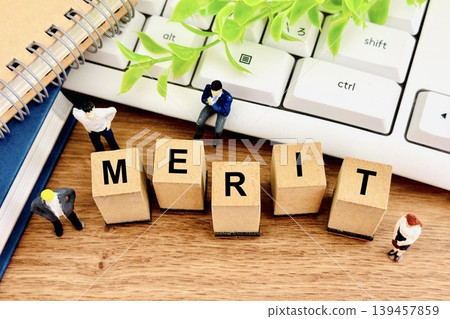 Businessmen considering the benefits Businessmen considering the benefits 139457859