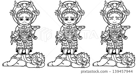 Set - Four Heavenly Kings - Virūpākṣa (monochrome) Set - Four Heavenly Kings - Virūpākṣa (monochrome) 139457944
