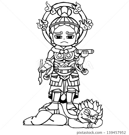Four Heavenly Kings - Virūpākṣa (Angry, Monochrome) Four Heavenly Kings - Virūpākṣa (Angry, Monochrome) 139457952