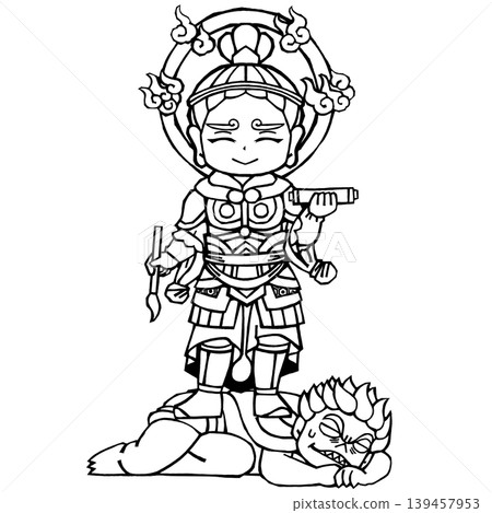The Four Heavenly Kings - Virūpākṣa (laughing, monochrome) The Four Heavenly Kings - Virūpākṣa (laughing, monochrome) 139457953