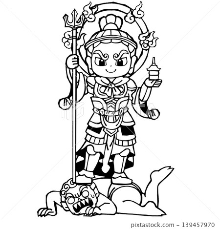 Four Heavenly Kings - Tamonten (Bishamonten (monochrome)) 139457970