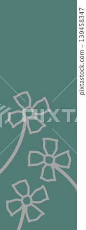 Muted abstract line-art floral botanical vertical background for bookmark Muted abstract line-art floral botanical vertical background for bookmark 139458347
