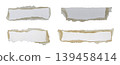 White kraft paper torn into pieces isolated on white background 139458414